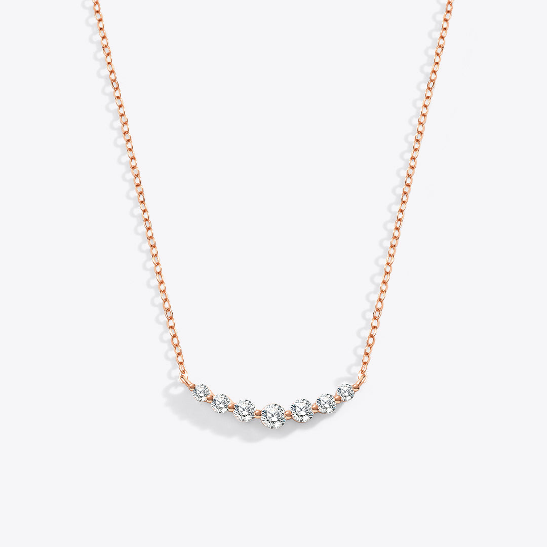 Collier Arc Étincelle or rose, vue de face, Sway