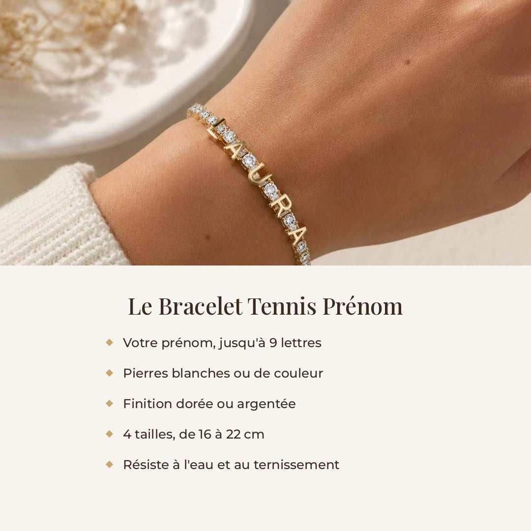 Caractéristiques du bracelet tennis prénom Sway