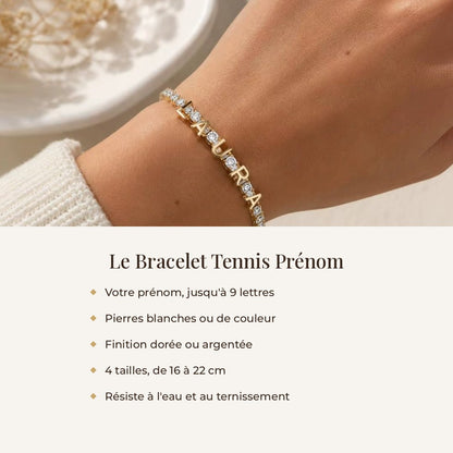 Caractéristiques du bracelet tennis prénom Sway