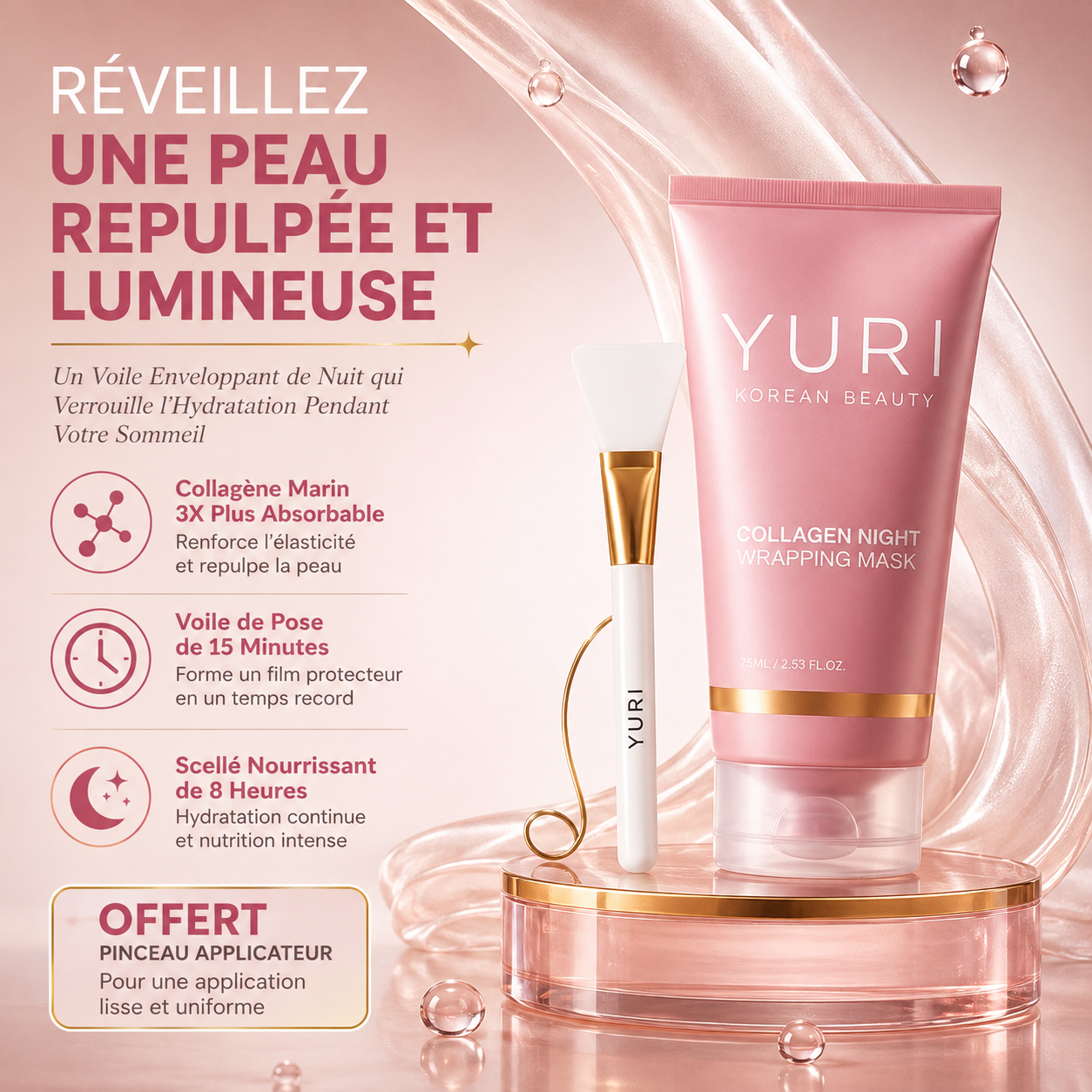 YURI – Masque de Nuit Collagène Peel-Off